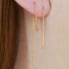 1 Pair or 2 Pair Silver Gold Chain Threader Earrings Gold Earrings Dangle Earrings Gold Jewelry Edgy Earrings Drop Earrings for Gifts 18cm/7\