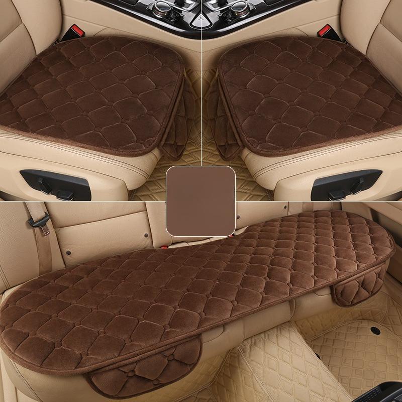 Car Seat Covers Warm Seats Cushion Protector Plush Seat Cover Autumn Winter Universal for Sedan Hatchback SUV Seat Mats three-piece set