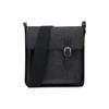 Adjustable Shoulder Strap Flap Closure Cotton Crossbody Shoulder Bag Unisex Bags Black 10236HEG006