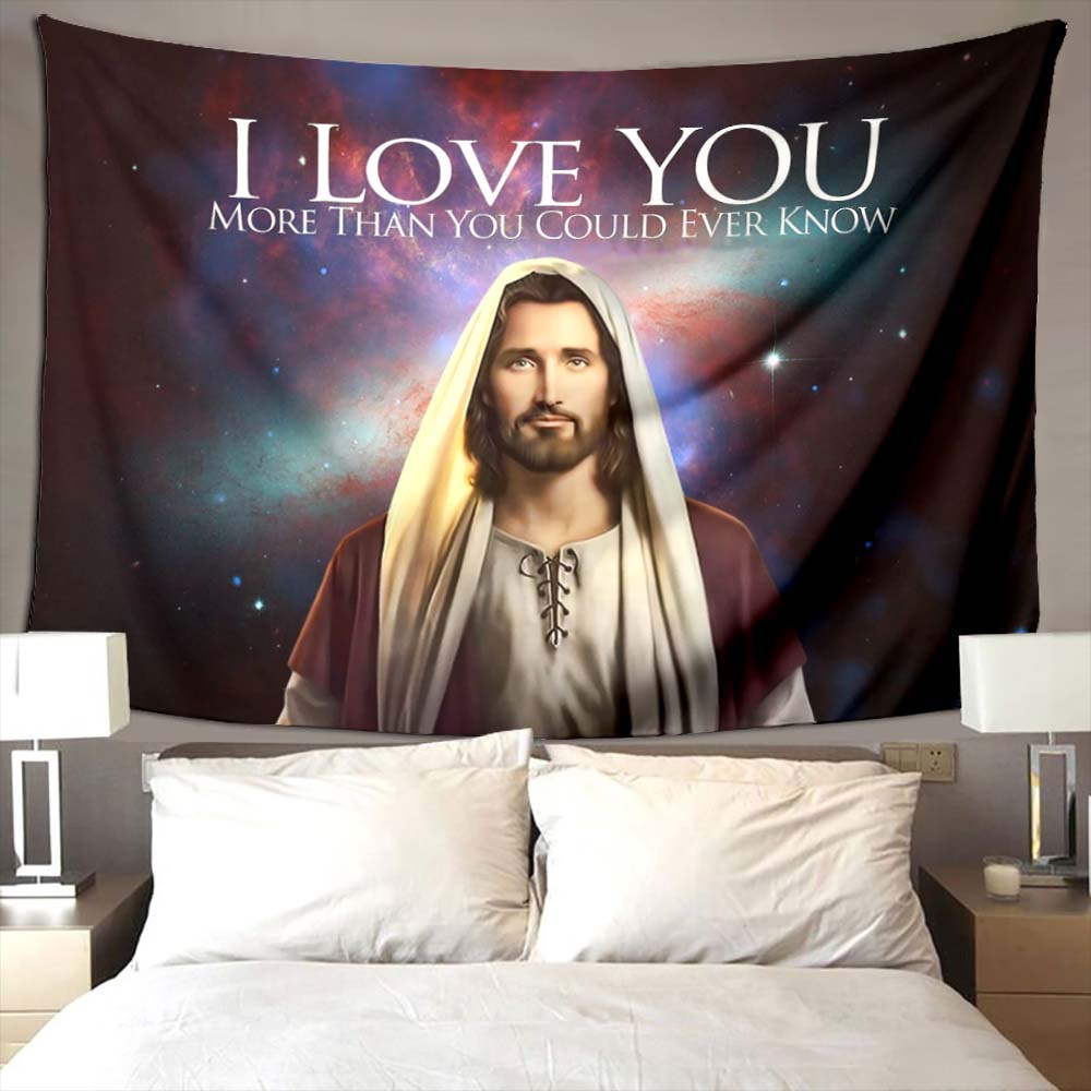 

Гобелен с изображением Иисуса, христианский настенный гобелен для спальни, квартиры, подвесной благословенный христианский подарок, украшение для гостиной