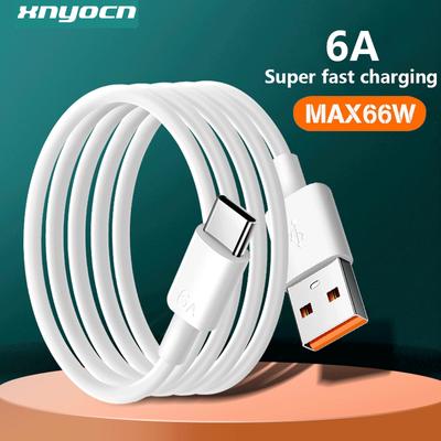 6A 66W USB Typ C Super rychlý kabel pro Huawei Mate 40 50 Xiaomi 11 10 Pro OPPO R17 Rychlé nabíjení USB C Nabíjecí kabel Datový kabel