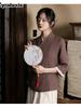 Tea Ceremony Dress Hanfu Style Women's Clothing Zen Shirt Chinese Traditional Jacket Tang Suit Tea Costume Summer