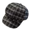 Polyester Grid Beret Cap Thin Women Octagonal Hat Forward Hat Plaid Cloud Cap  Summer