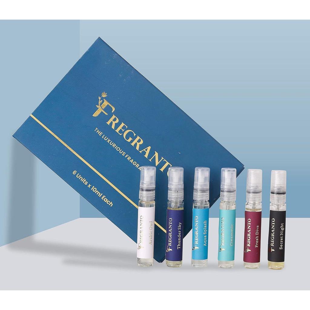 Fregranto Luxurious Perfume Gift Set - Unisex Long Lasting Fragrance Spray - Premium Scent Combo (6x10 ML Each)(Perfume Gift Set)