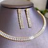 Jewelry Zircon Claw Chain Necklace Earring Set Temperament Slimming Versatility Diamond-encrusted Collarbone Chain Chain