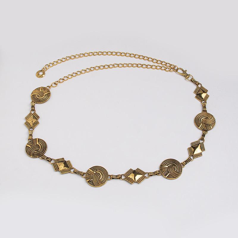 Retro Embellished Metal Waist Belt With Water Dots For Adult Women Jewelry Summer