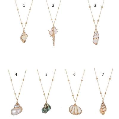 Seashells Necklace Adjustable Clavicle Chain Beach Theme Jewelry For Women and Men Neckchain For Everyday Wear