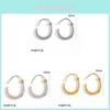 Minimalist Stainless Steel Geometric Hoop Earrings For Women With 18k Gold Plating