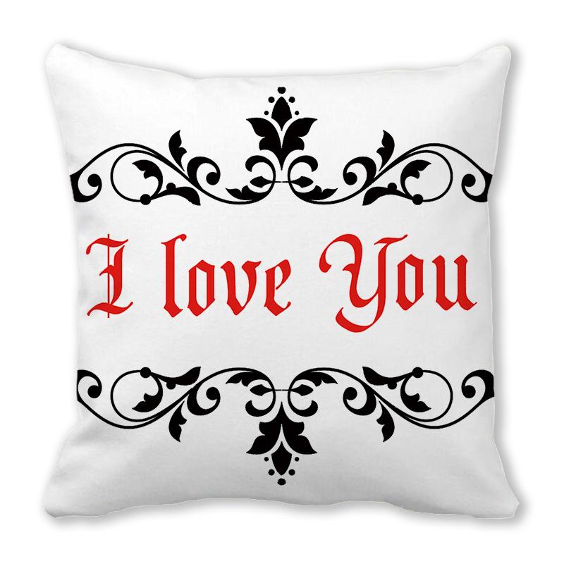 Creative Valentine's Day Happy Series Digital printing short plush pillow covers for car sofa office cushion cover home goods