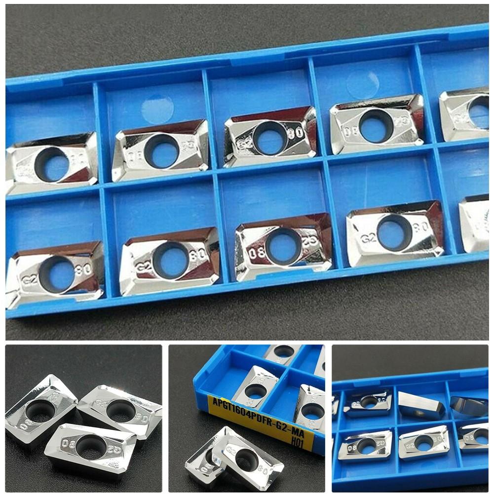 10Pcs APMT1604 APGT1604PDFR-G2-MA H01 CNC Carbide Milling Inserts,For Aluminum