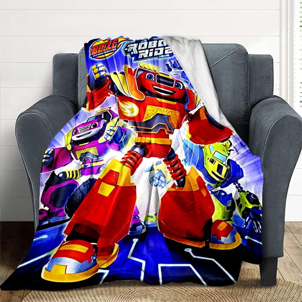 1pc Blaze and the Monster Machines Outdoor Blanket Lightweight Flannel, All Season Use for Sofa, Outdoor, Camping, Living Room, Office, Chair