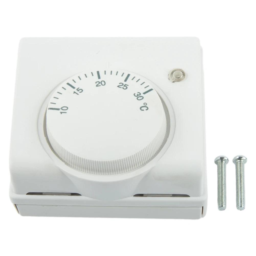 Temperature Switch Thermostat L83 X H83 X T31mm Mechanical Room Temperature Controller White 2-wire ABS Brand New