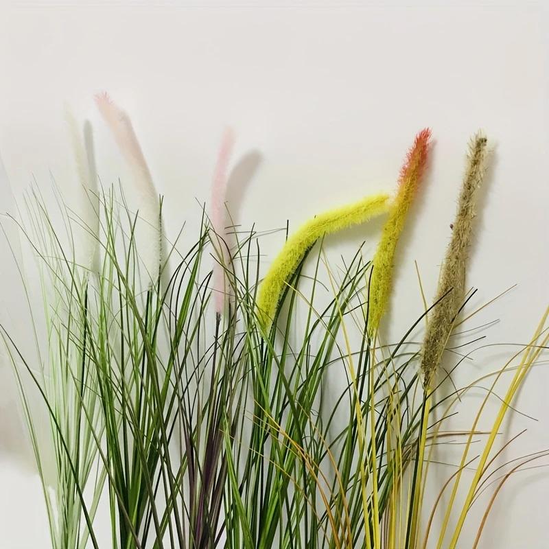 5Pcs Artificial Plants 60cm Fake Plants Lifelike Green Plant Decor Outdoor Indoor Decor Floral Arrangements Foxtail Grass