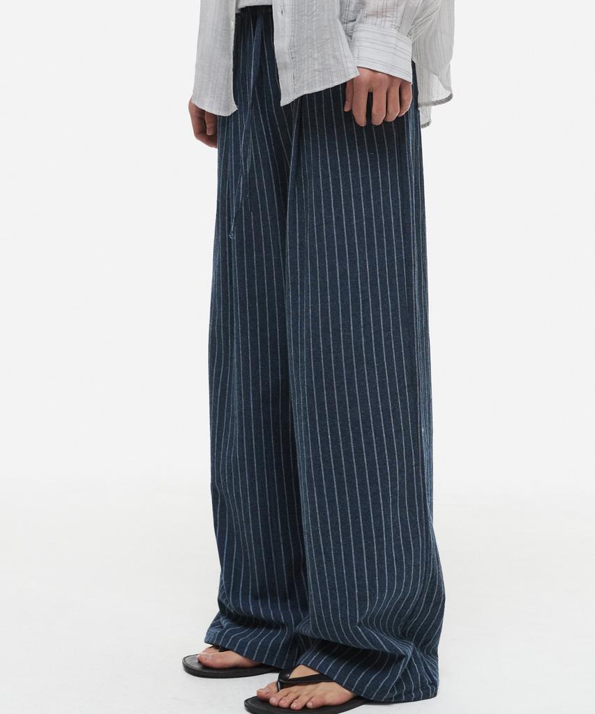 DNSR Cozy Pajama Striped Pants Navy