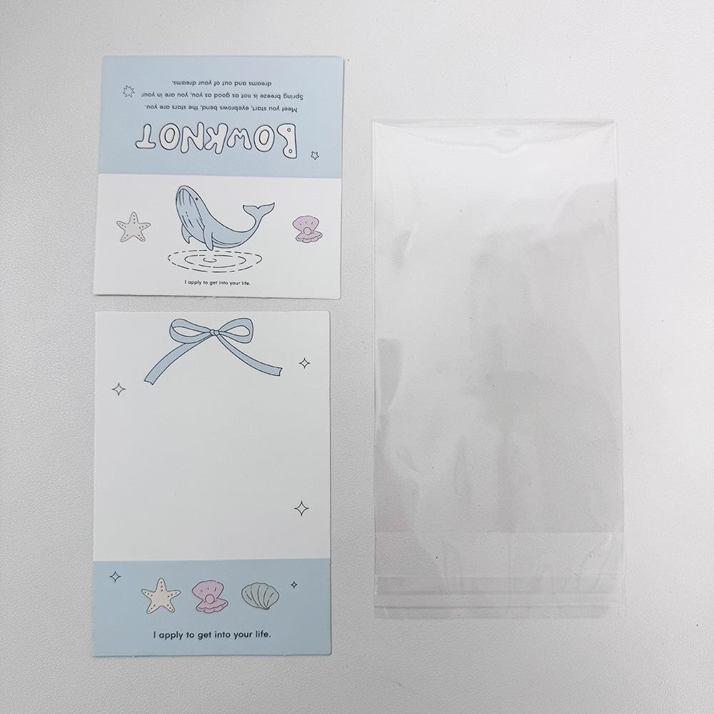 5 Set Korean Cute Animal Party Card Head Card Back Opp Bag  Star 3 Inch Photo Card DIY Packing Material Kawaii Gift Packaging