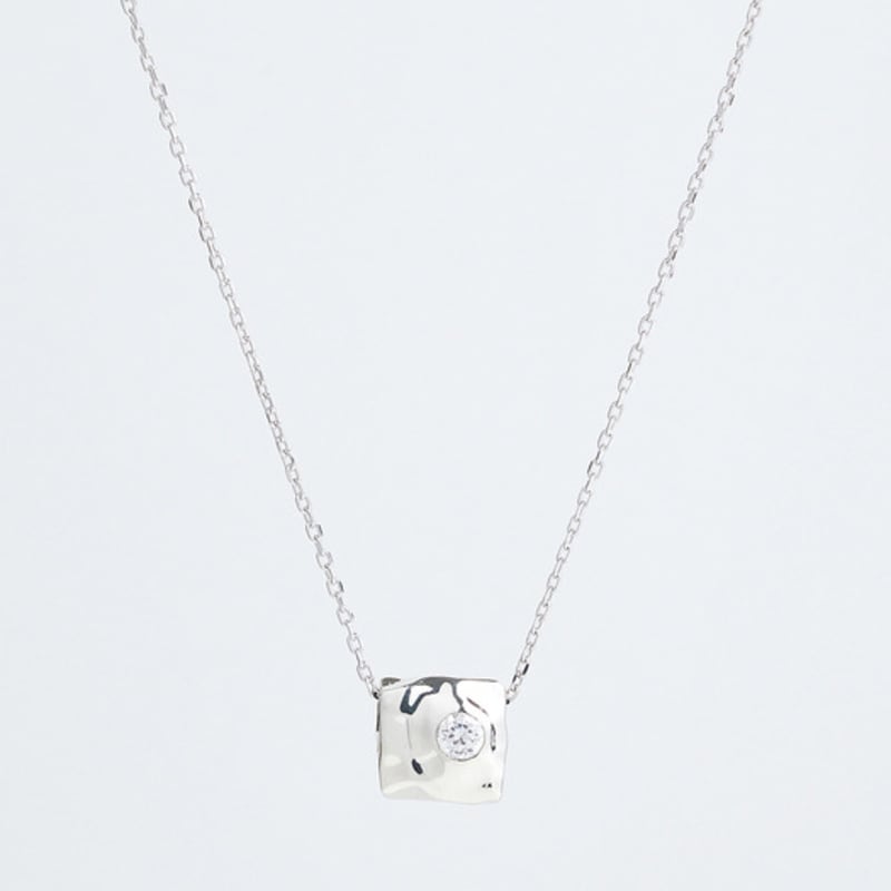 JYDDM 925 Square Pendant Cubic Necklace
