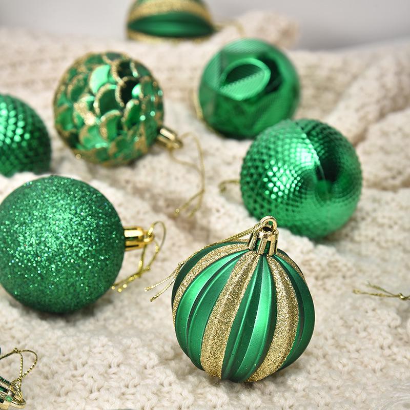 12pc Painted Christmas Ball Set - 6cm Ornaments for Tree & Holiday Decor