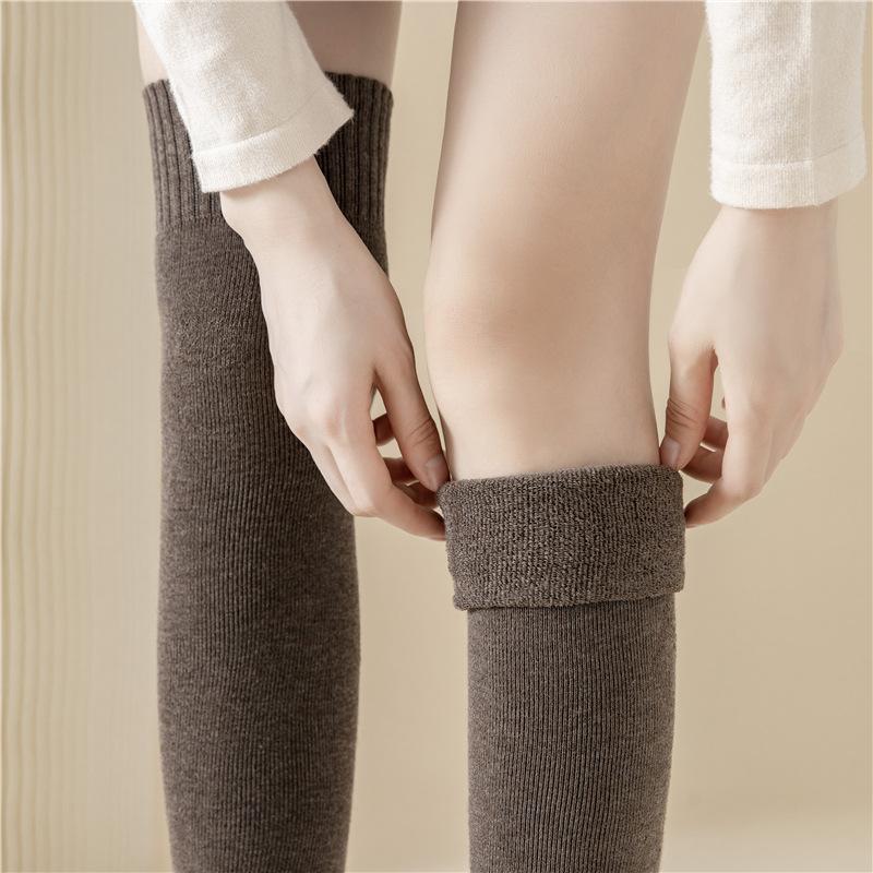 Thick Warm Long Women's Socks Over The Knee Socks Autumn and Winter Plus Velvet Thigh-high Long Socks