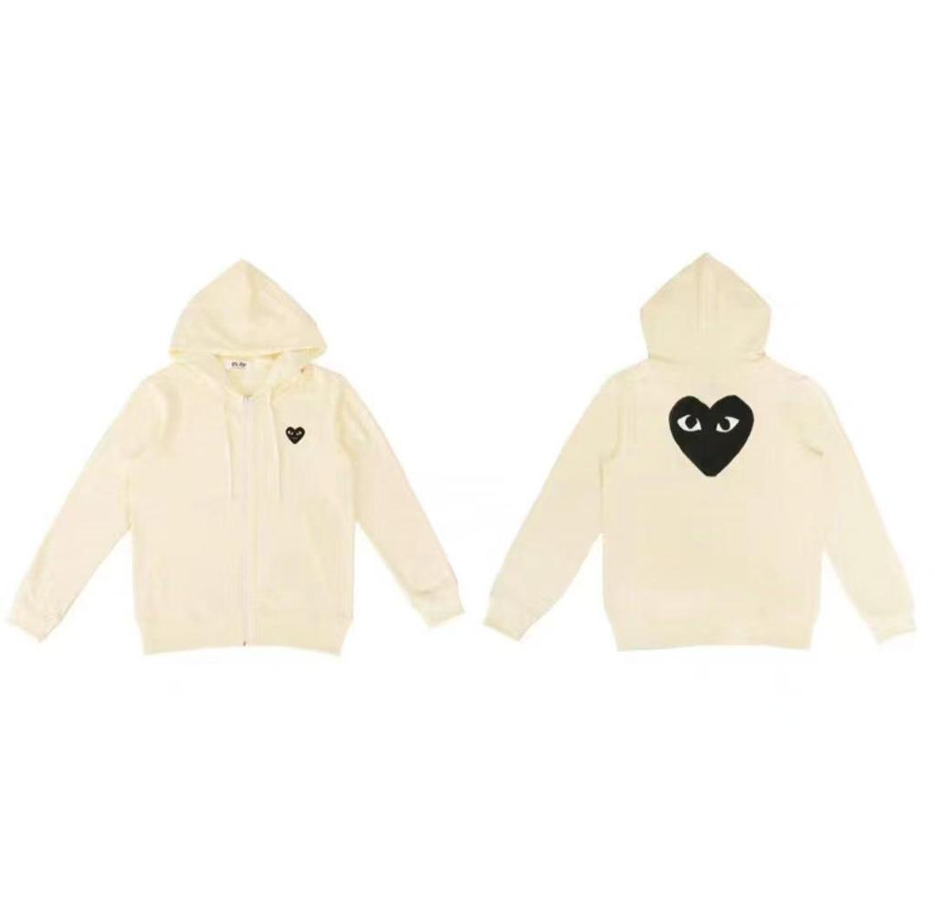 Chuan Jiu 2024 A/W Heart Hoodie: Unisex Stand Collar Zipper Pullover with Drawstring Hood
