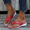 New women's shoes spring and summer wedge heels slippers women's beach sandals metal buckle wedge heels fashion casual