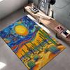 Van Gogh Starry Night Desert Style Cactus Modern Art Carpet Rug Suitable for Use As an Anti-slip for Living Room Bedroom Sofas