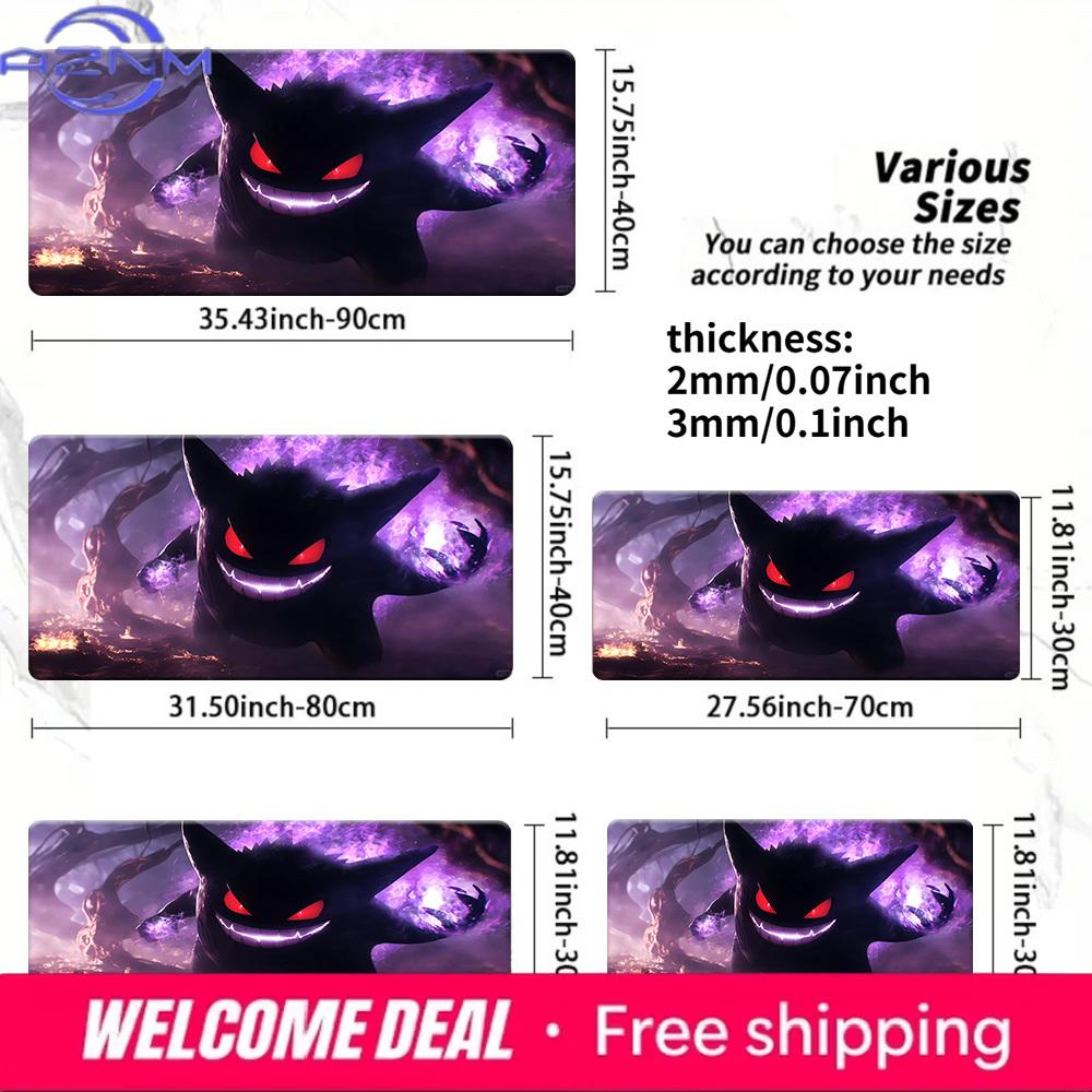 Pokemon Gengar Purple Ghost Aesthetic Gaming Mouse Pad NonSlip Desk Mat 30x80x0.2cm