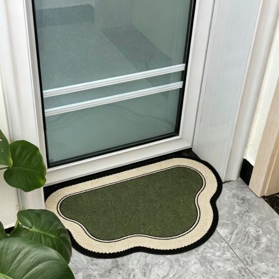 Bathroom Door Mat Super Absorbent Bath Mat Retro Bathroom Rug with Anti-Slip Bottom Diatomaceous