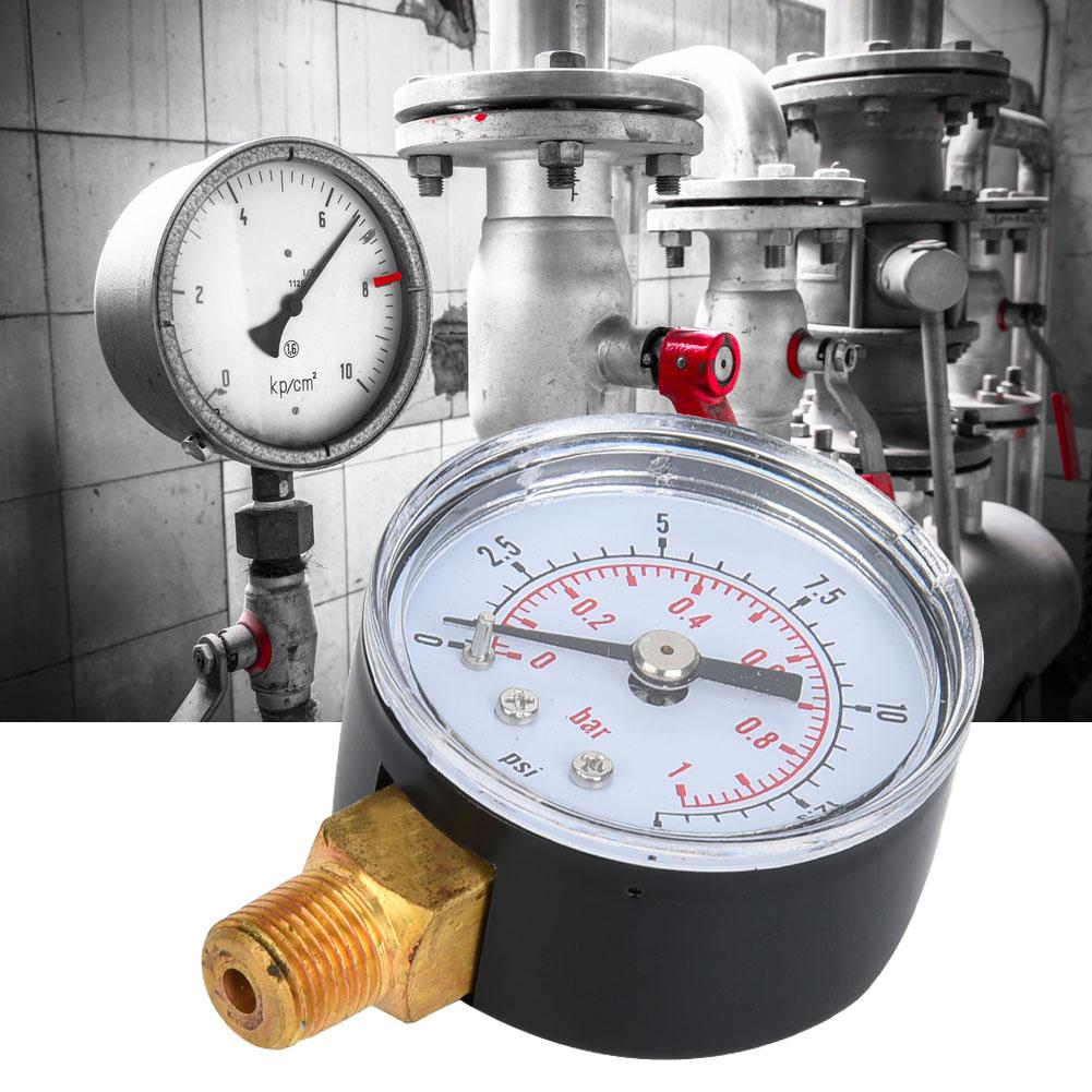 Mechanical Pressure Gauge 1Celsius8inch BSPT Bottom Connection for Oil Water (0-15psi 0-1bar)