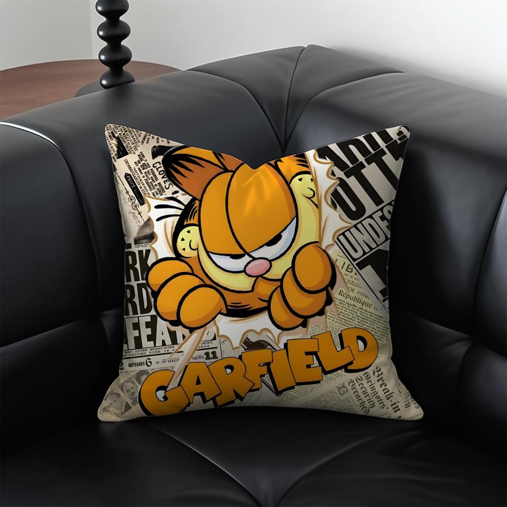 cartoon lazy GGarfieldS Cushion Cover Pillow Case Antidustmite Invisible zipper silky plush cushion