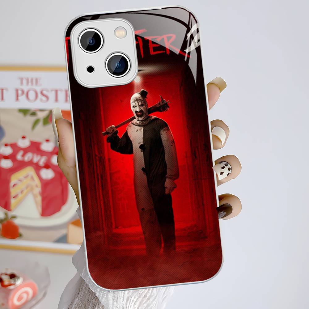 Popular Horror Movie T-Terrifier Tempered Glass For Iphone 14 13 12 11 Pro Mini XS MAX 14Plus X XS XR Cover