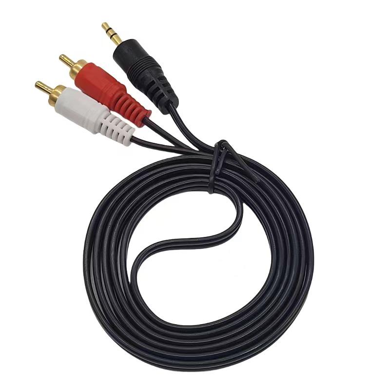 3.5mm to Dual RCA Audio Cable: Connects Computer Speakers with 2RCA Outputs