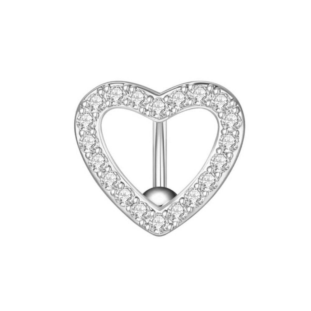 Funkelnder Herz-Bauchnabelring Strass-Bauchnabelring Neuer Bauchnabel-Barbell Schmuck Täglich