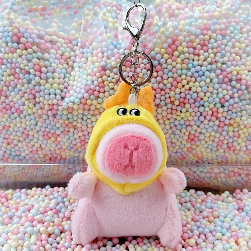 Little Red Book Capybara & Guinea Pig Plush Keychain Ornament