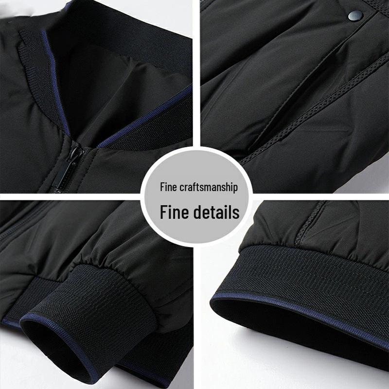 Leichte Herren-Pufferjacke mit Entendaunen - Stilvoller Herbst/Winter Stehkragen, Kurz und Warm