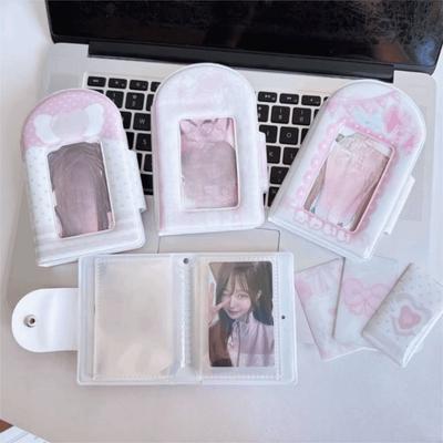 Sevimli 3 İnç Fotoğraf Kartı Ciltli Albüm PP Tatlı Mini Fotoğraf Albümü 32 Cep Kpop Fotoğraf Kartı Kitap Tutucu