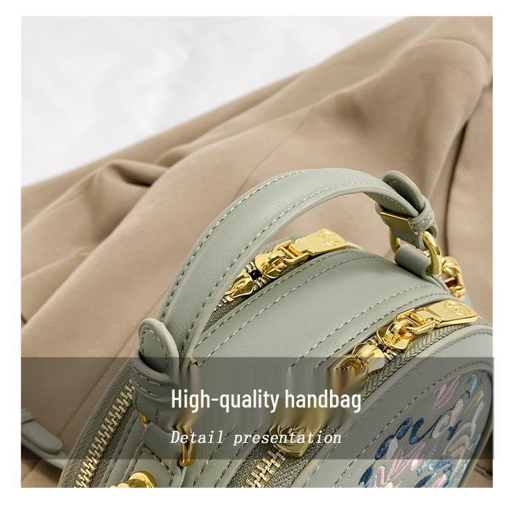 2025 Spring Women's Crossbody Bag: New Chinese Style, High-End Embroidered Small Round Handbag
