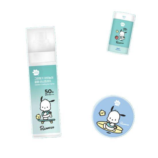 [SUN 3-Piece Set] Greenfinger Sun Pact (15g) + Sun Stick (11g) + Sun Spray (95g) Pochacco Edition