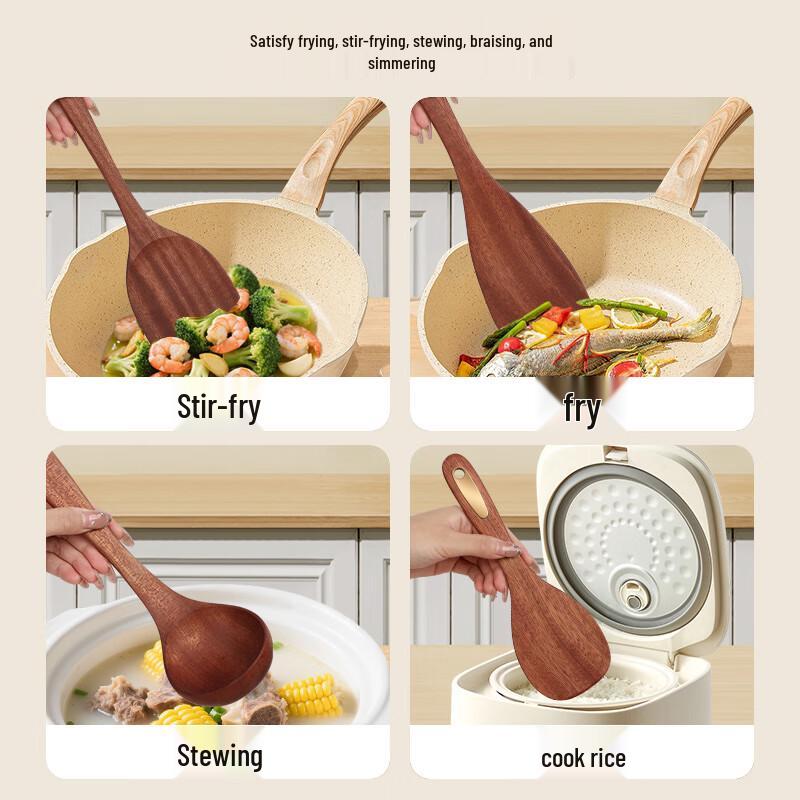 Tangzongkuai Ebony Wood Rice Spoon, 22.5cm