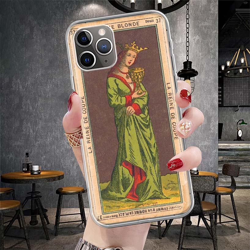 Tarotkarten Reading Kunst Weiche Handyhülle Für IPhone 11 17 Air 16E 16 Pro Max 15 + 14 Plus 13 Mini 12 Apple 7 SE 8 Fundas Coque 11