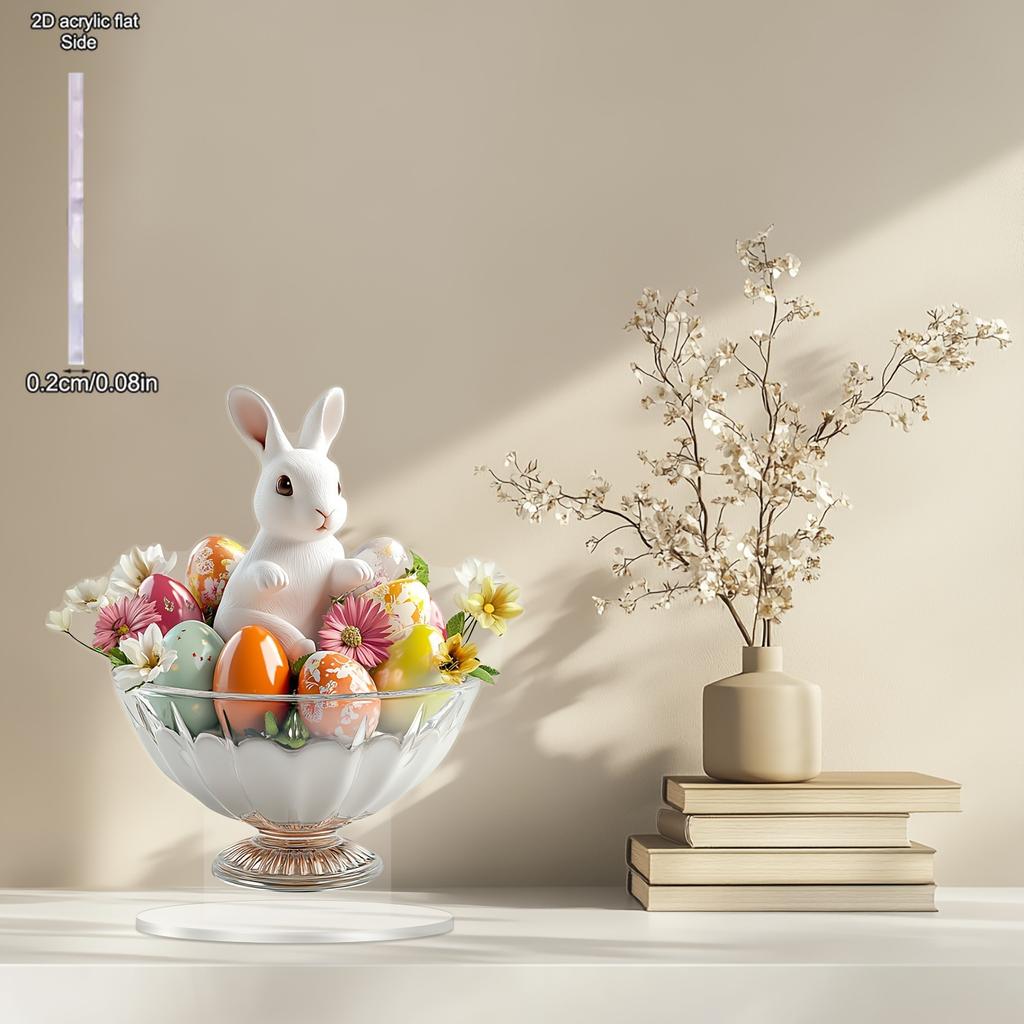 Osterhase & Eierbecher Heim Tischdekorationen, Heim, Büro, Café, Zimmer, Tischschmuck Schild Desktop-Dekor Geschenk, Kinderzimmer, Heimschreibtisch Wohnzimmer