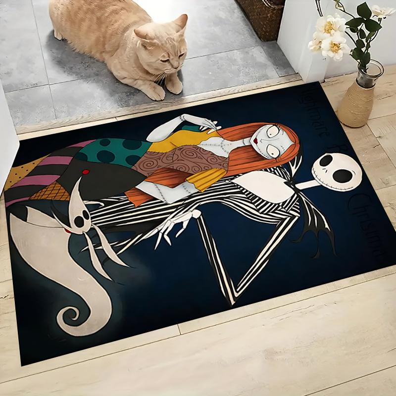 1Pc Christmas Nightmare Before Christmas Carpet Rug Soft Washable Antislip Home Living Room Sofa Mats Personalized Christmas Rug