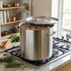 22L Stainless Steel Pot Large 30.5 Cm With Cooking Lid Silver