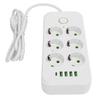 6 Way Power Strip with 4 USB and 1 Type C Port Europn Standard Power Socket with   2 Meter Cable
