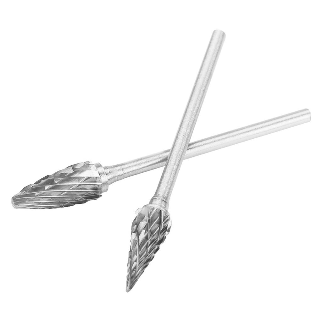 Double Edged   Cutter, 10pcs Tungsten Carbide Steel Burrs, 3*6mm High Hardness Carving Tool Set for Cast Iron, Metal Carving, Shaping with
