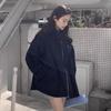 Korean chic autumn new retro British style stand-up collar design sense niche loose long-sleeved trench coat women
