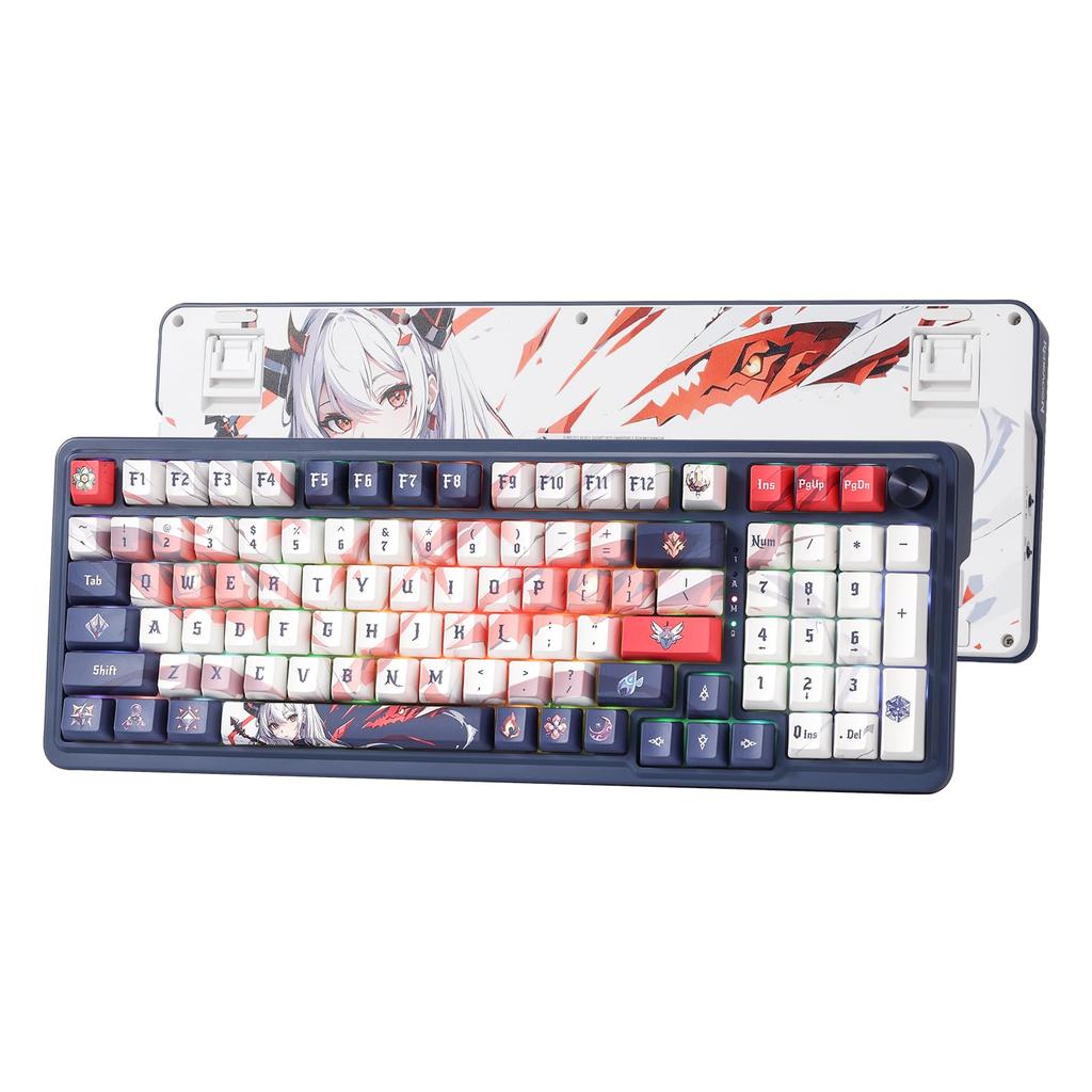 Redragon K686 PRO SE 98-Key Wireless Gasket RGB Gaming Keyboard, 3-Mode Anime Mechanical Keyboard with Hot-Swap Sockets, Dedicated Knob Control &
