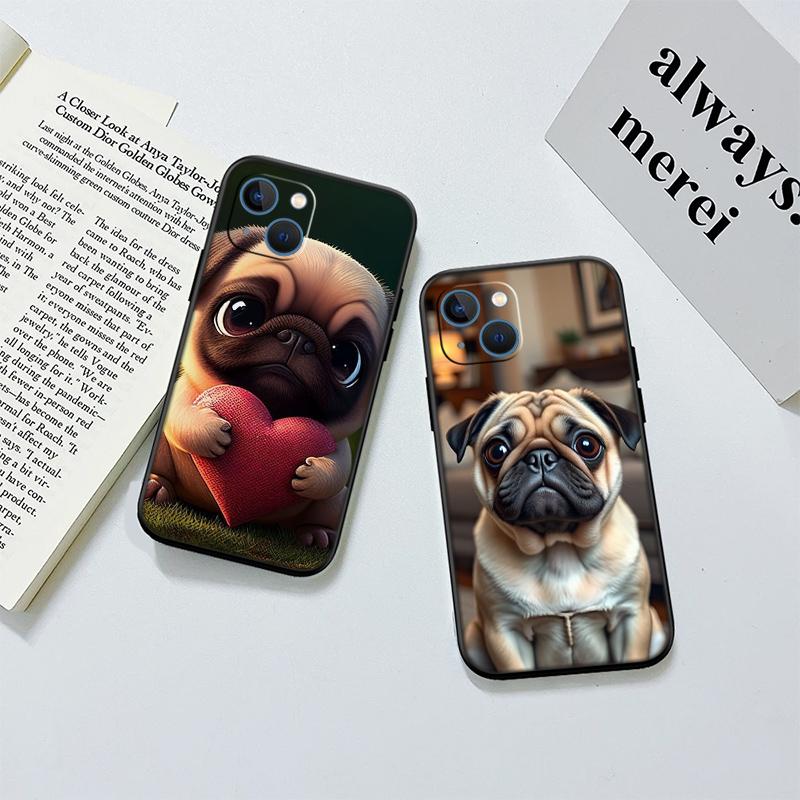 Cute Pug Dog Phone Case for Samsung Galaxy A11 A12 A13 A15 A52S A53 A55 A56 A70 A71 A72 A73 F06 F16 F56 A32 A33