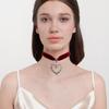 Gothic Stacheldraht Dornen Herz Halskette Weiches Samt Choker Halskette, Ästhetische Halskette Trendiger Schmuck Geschenke für Frauen