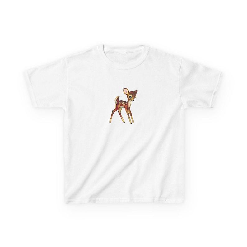 Vintage Baby Deer Fawn Baby Tee | Baby Deer Woodland Shirt Vintage Retro Animal Forest T shirt 140