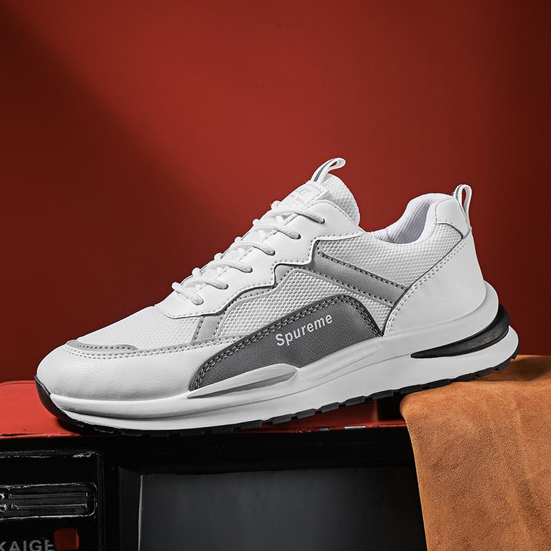 Men's Sporty Casual Shoes Breathable Mesh Versatile Student Trendy Footwear Comfortable All-rounder Flat Laced Tennis Shoes